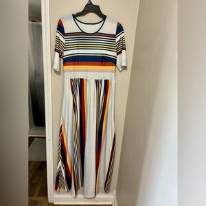 Striped Multicolor Maxi Dress